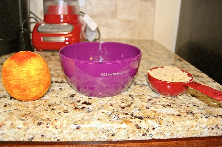 Brown sugar, a bowl, and your already zested orange are all you need.