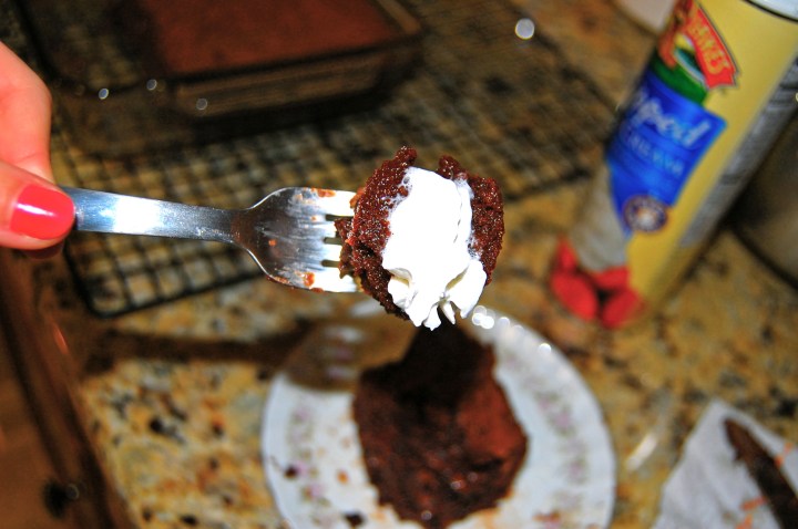 Put whipped cream on each bite individually. You deserve it.